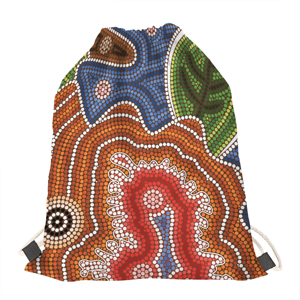 Australian Aboriginal Art Print Drawstring Bag