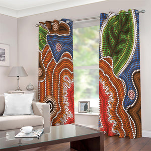 Australian Aboriginal Art Print Extra Wide Grommet Curtains