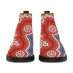 Australian Aboriginal Art Print Flat Ankle Boots