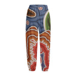 Australian Aboriginal Art Print Fleece Lined Knit Pants