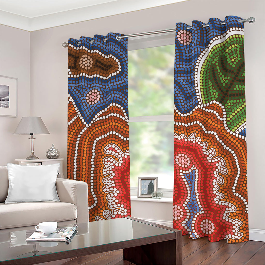 Australian Aboriginal Art Print Grommet Curtains