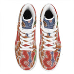 Australian Aboriginal Art Print High Top Leather Sneakers