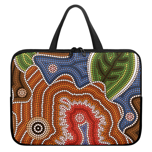 Australian Aboriginal Art Print Laptop Sleeve With Handle