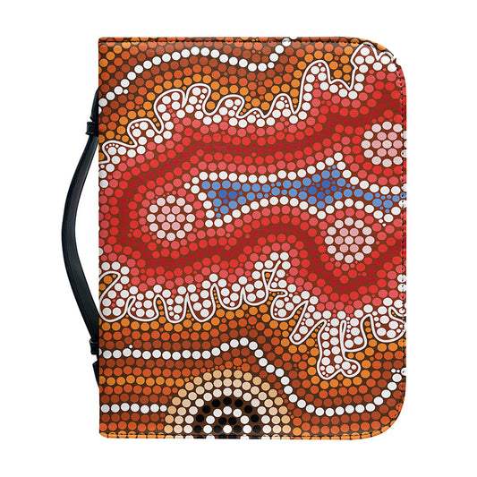 Australian Aboriginal Art Print Leather Bible Cover