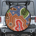Australian Aboriginal Art Print Leather Spare Tire Cover