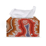 Australian Aboriginal Art Print Leather Tissue Box Cover