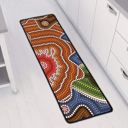 Australian Aboriginal Art Print Long Kitchen Mat
