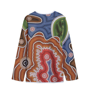 Australian Aboriginal Art Print Long Sleeve Short Coat