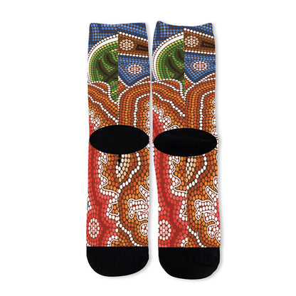 Australian Aboriginal Art Print Long Socks
