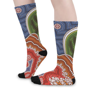 Australian Aboriginal Art Print Long Socks