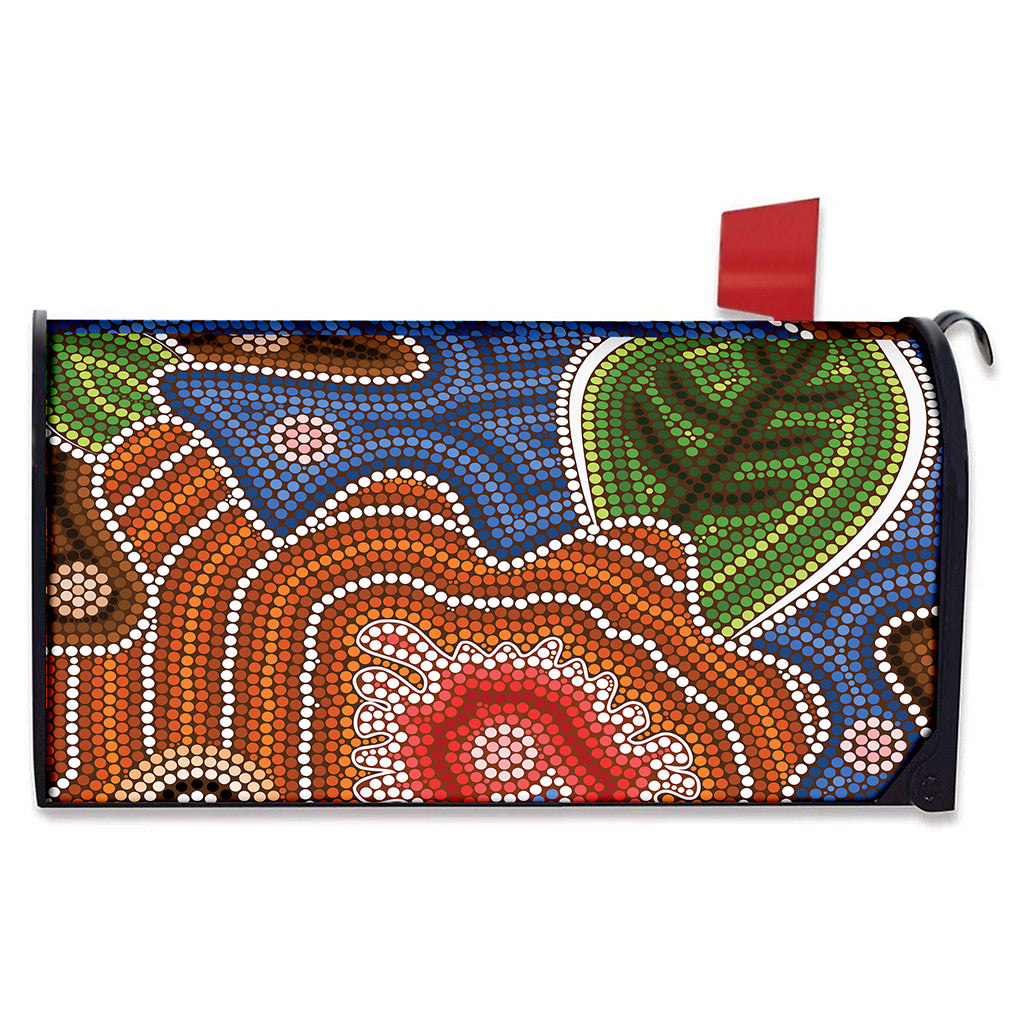 Australian Aboriginal Art Print Mailbox Cover