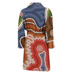 Australian Aboriginal Art Print Men's Bathrobe