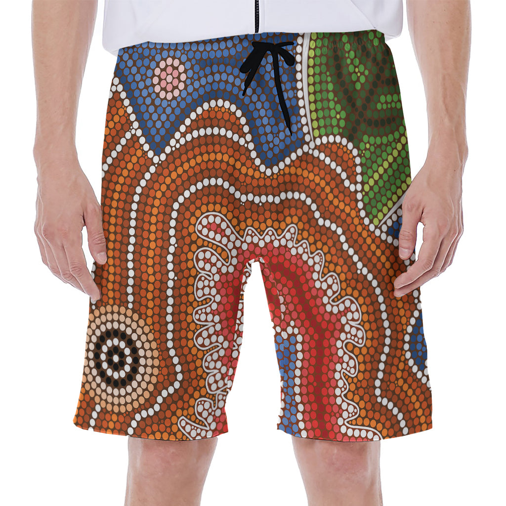 Australian Aboriginal Art Print Men's Beach Shorts