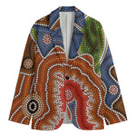 Australian Aboriginal Art Print Men's Cotton Blazer