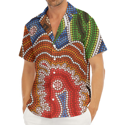 Australian Aboriginal Art Print Men's Deep V-Neck Shirt
