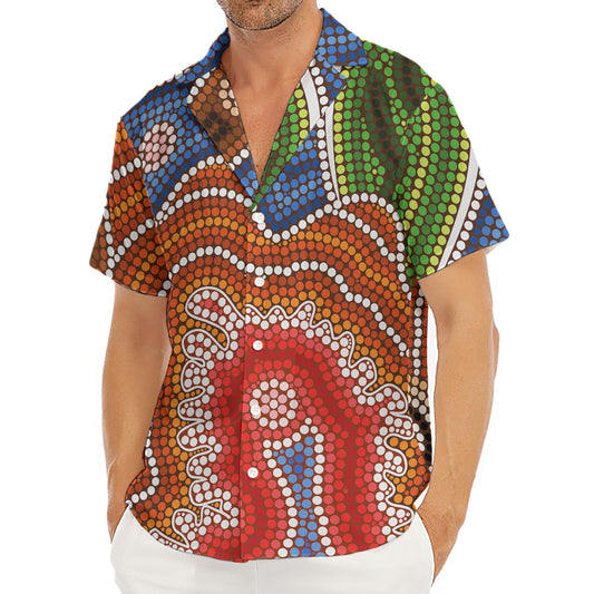 Australian Aboriginal Art Print Men's Deep V-Neck Shirt