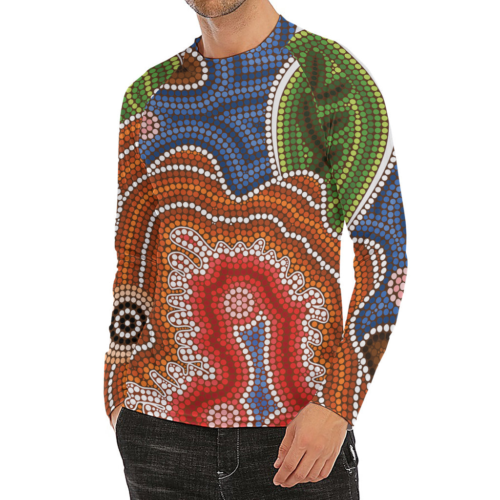 Australian Aboriginal Art Print Men's Long Sleeve Rash Guard