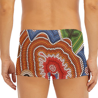 Australian Aboriginal Art Print Men's Short Boxer Briefs
