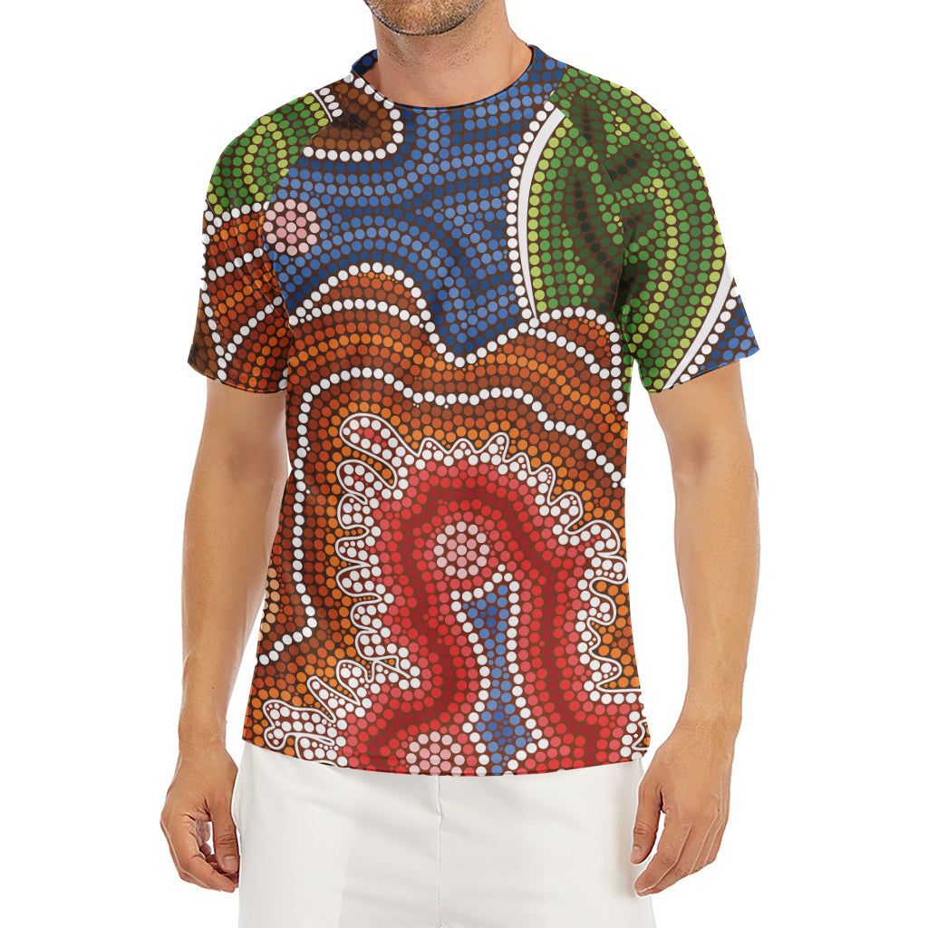 Australian Aboriginal Art Print Men's Short Sleeve Rash Guard