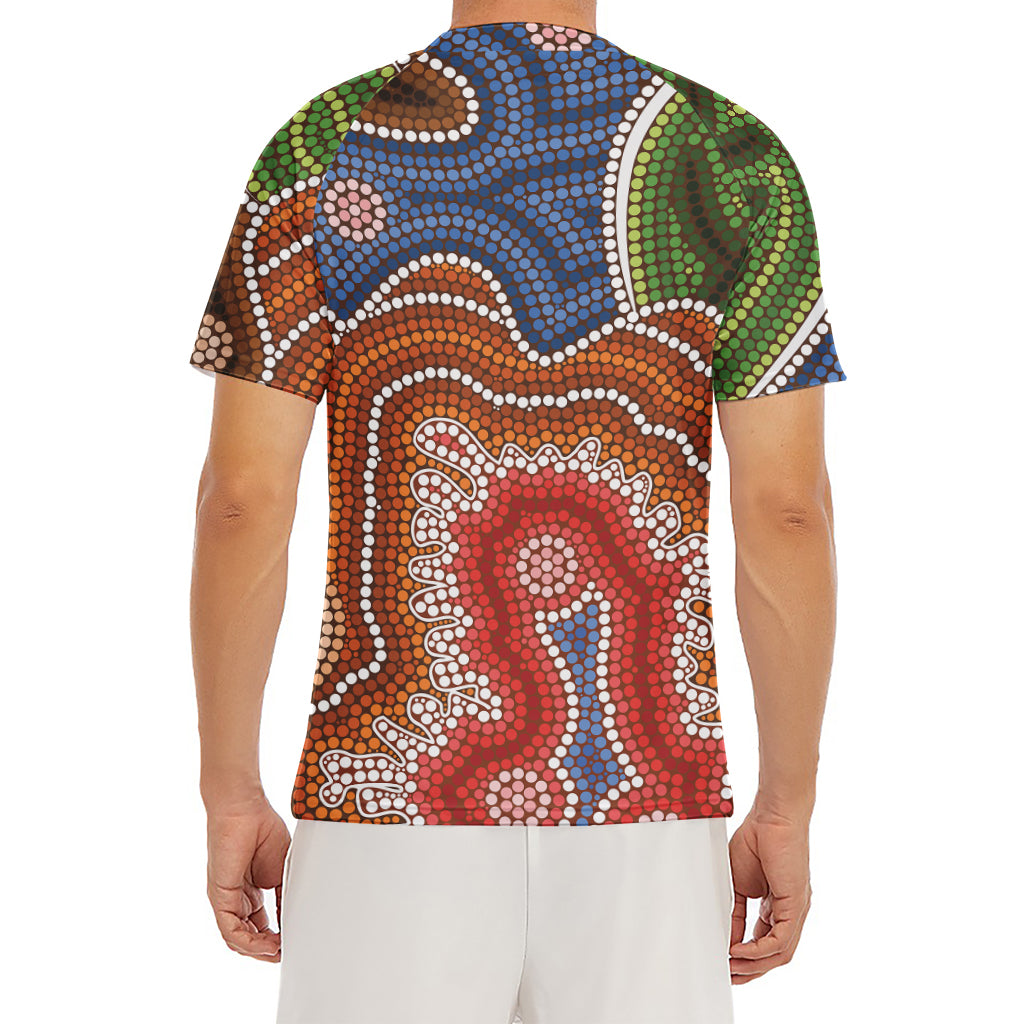 Australian Aboriginal Art Print Men's Short Sleeve Rash Guard