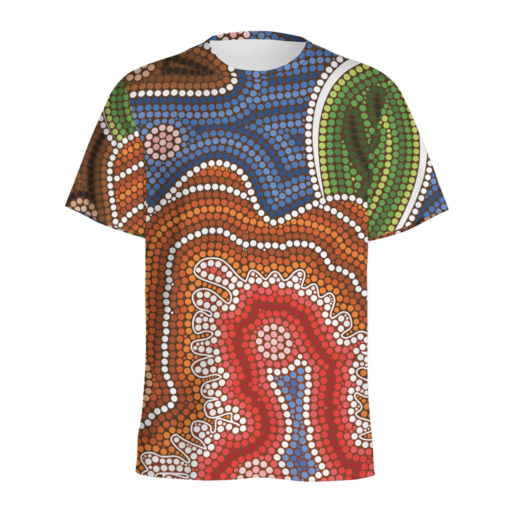 Australian Aboriginal Art Print Men's Sports T-Shirt