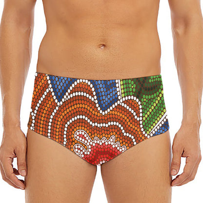 Australian Aboriginal Art Print Men's Triangle Swim Briefs