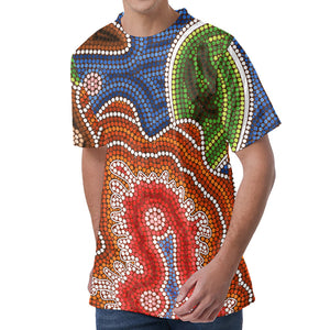 Australian Aboriginal Art Print Men's Velvet T-Shirt