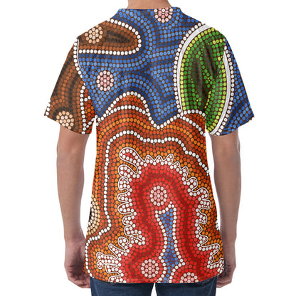 Australian Aboriginal Art Print Men's Velvet T-Shirt