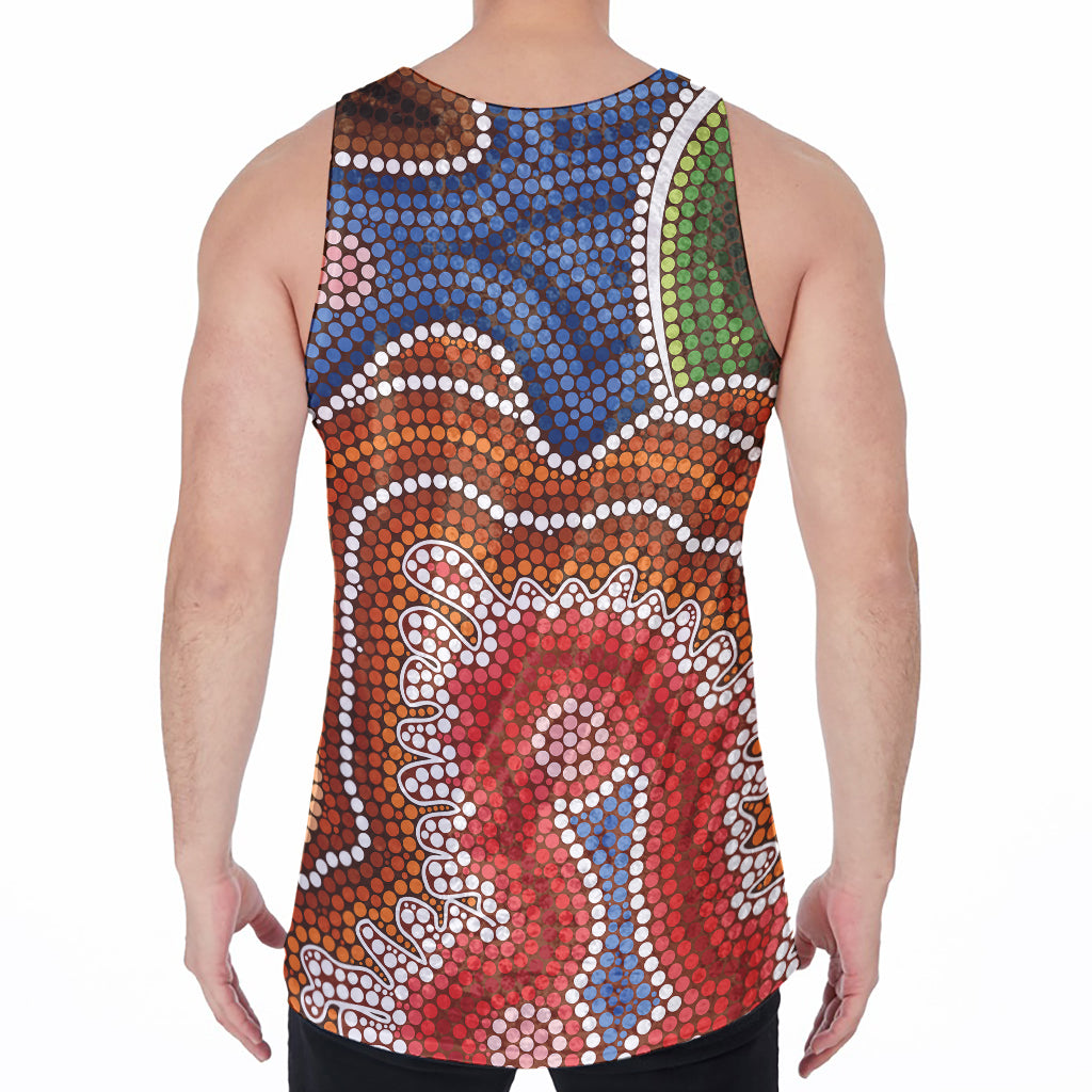 Australian Aboriginal Art Print Men's Velvet Tank Top
