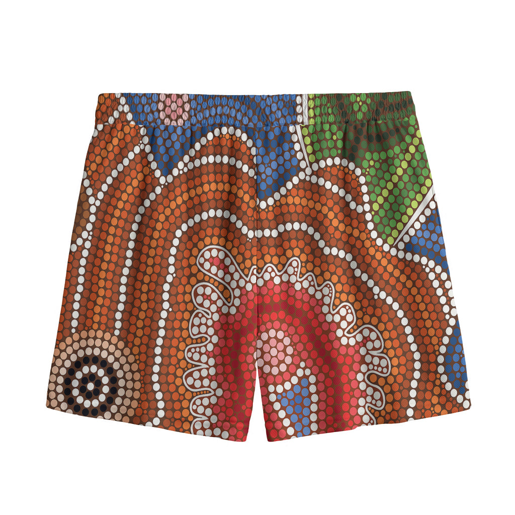 Australian Aboriginal Art Print Mesh Shorts