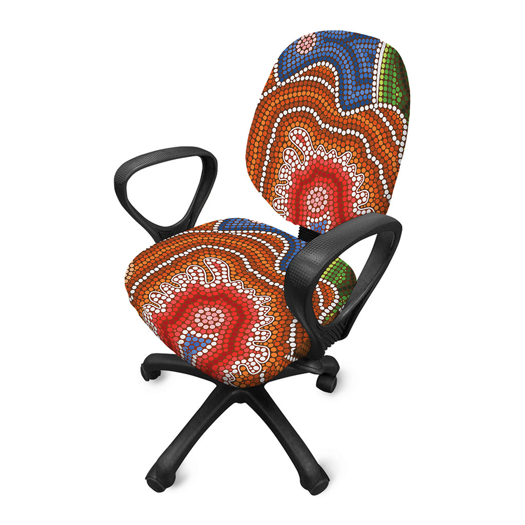 Australian Aboriginal Art Print Office Chair Cover