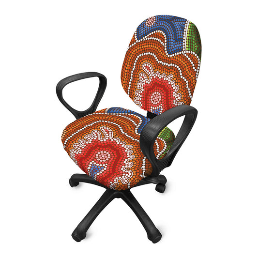 Australian Aboriginal Art Print Office Chair Cover