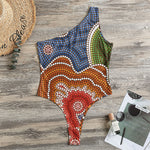 Australian Aboriginal Art Print One Shoulder Bodysuit
