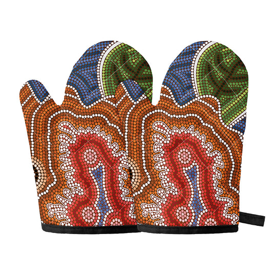 Australian Aboriginal Art Print Oven Mitts