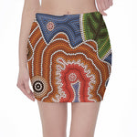 Australian Aboriginal Art Print Pencil Mini Skirt