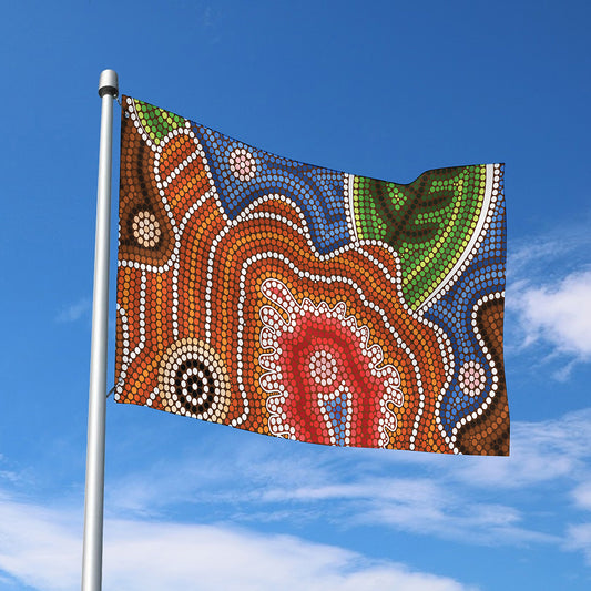 Australian Aboriginal Art Print Polyester Flag