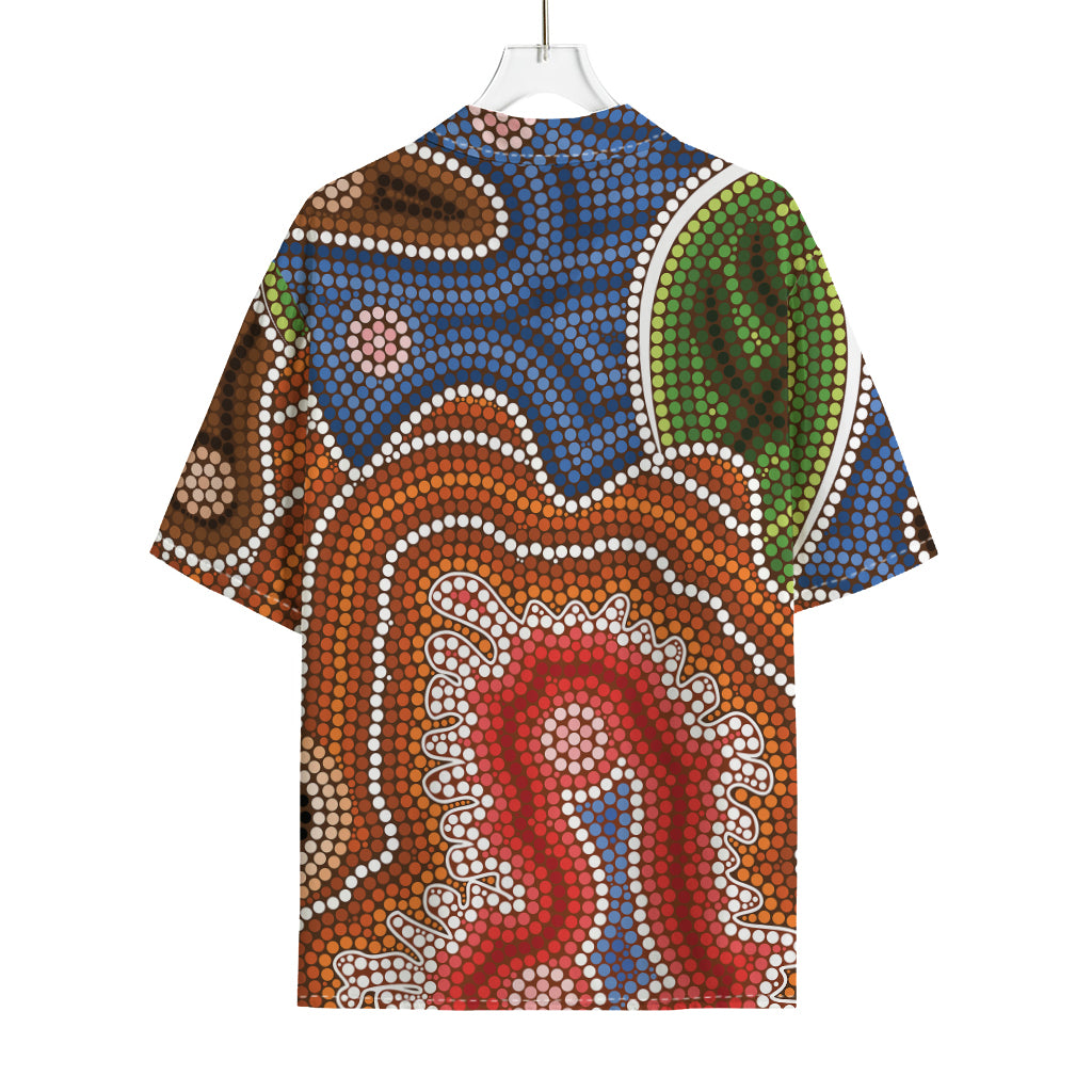 Australian Aboriginal Art Print Rayon Hawaiian Shirt