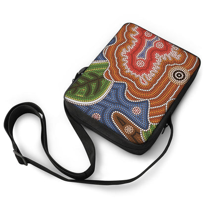 Australian Aboriginal Art Print Rectangular Crossbody Bag