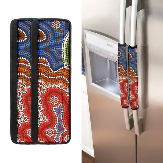Australian Aboriginal Art Print Refrigerator Handle Covers