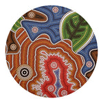 Australian Aboriginal Art Print Round Blanket