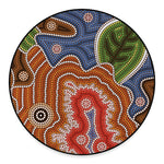 Australian Aboriginal Art Print Round Floor Mat