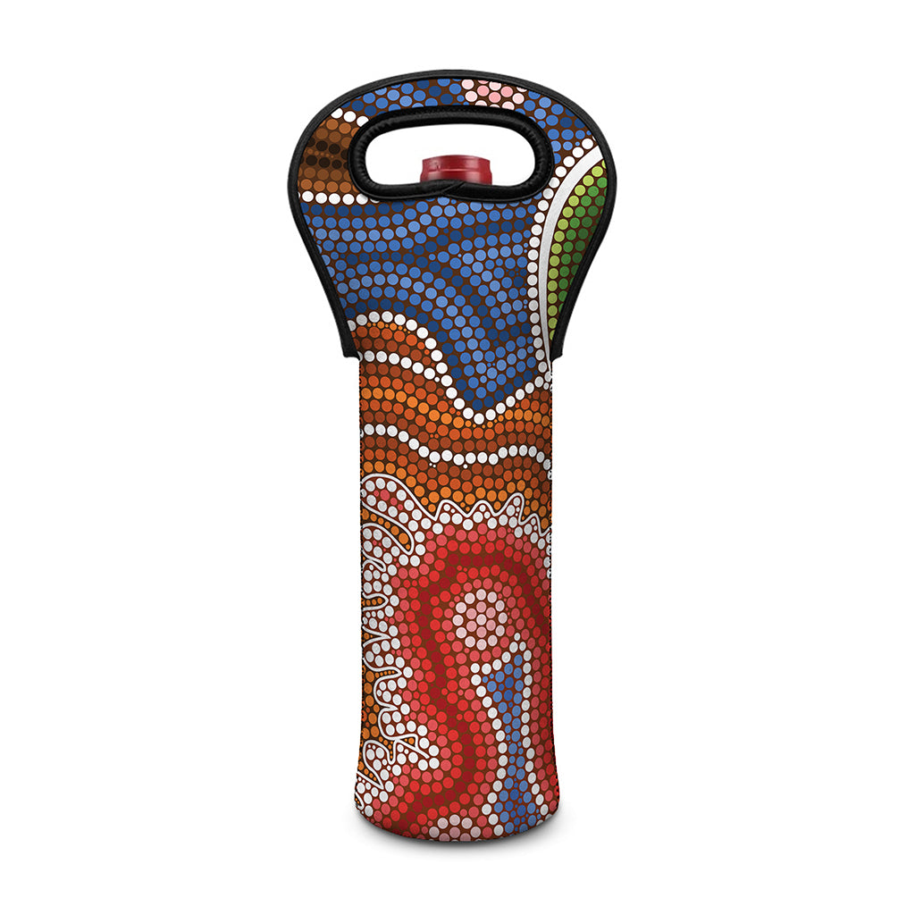 Australian Aboriginal Art Print Single Neoprene Wine Tote