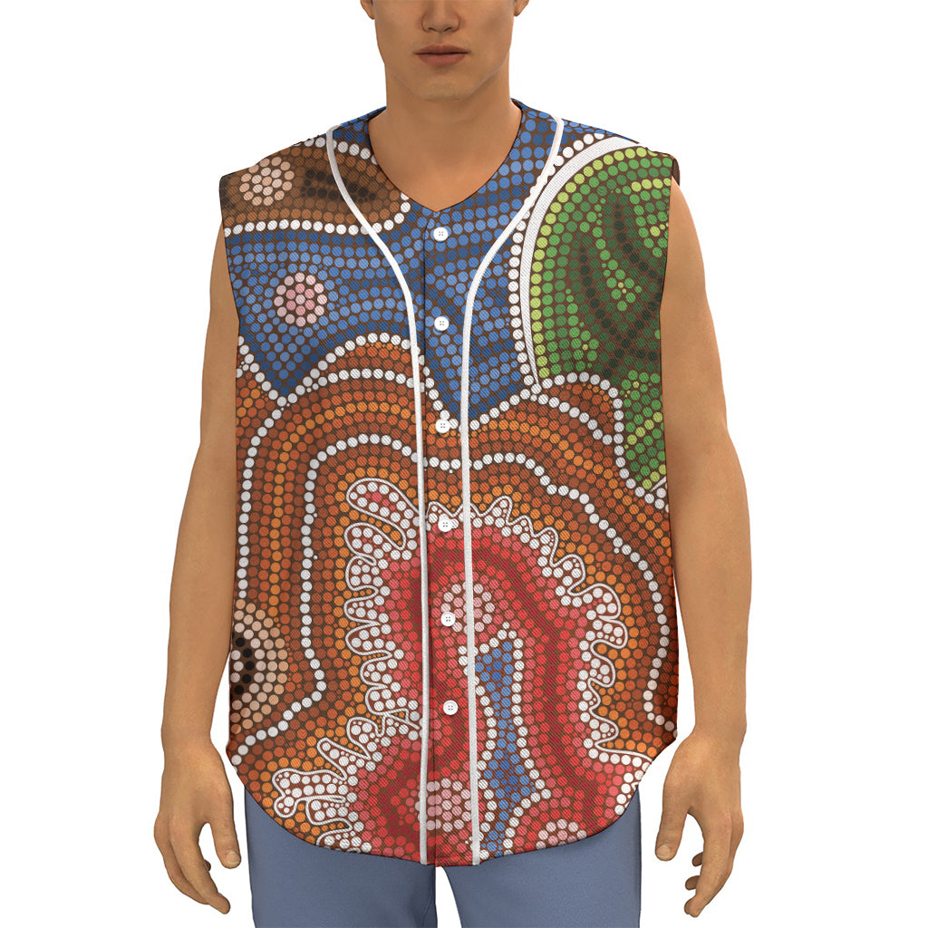 Australian Aboriginal Art Print Sleeveless Baseball Jersey