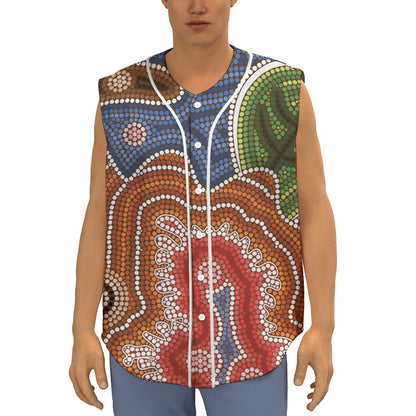 Australian Aboriginal Art Print Sleeveless Baseball Jersey
