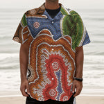 Australian Aboriginal Art Print Textured Short Sleeve Shirt