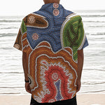 Australian Aboriginal Art Print Textured Short Sleeve Shirt