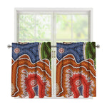Australian Aboriginal Art Print Tier Curtains