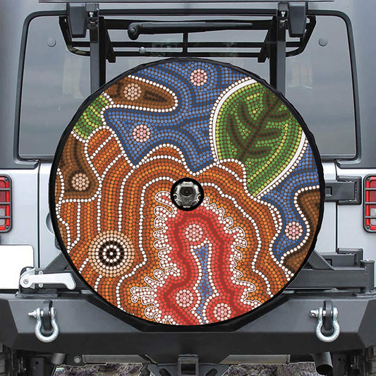 Australian Aboriginal Art Print Tire Cover With Camera Hole