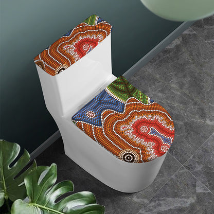 Australian Aboriginal Art Print Toilet Lid And Tank Cover Set