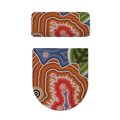 Australian Aboriginal Art Print Toilet Lid And Tank Cover Set